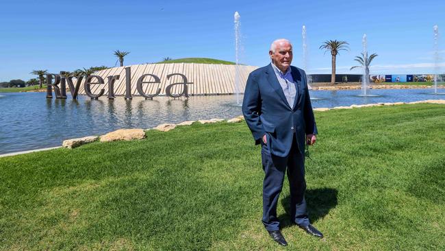 Walker Corporation Founder and executive chairman Lang Walker officially opening the Riverlea Estate, 37km north of Adelaide. Picture: Russell Millard