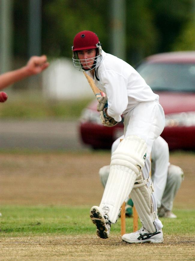 Saints’ Adam Hayes bats against Wests during the 2003 Townsville A Grade cricket season. Picture: Stewart Mclean