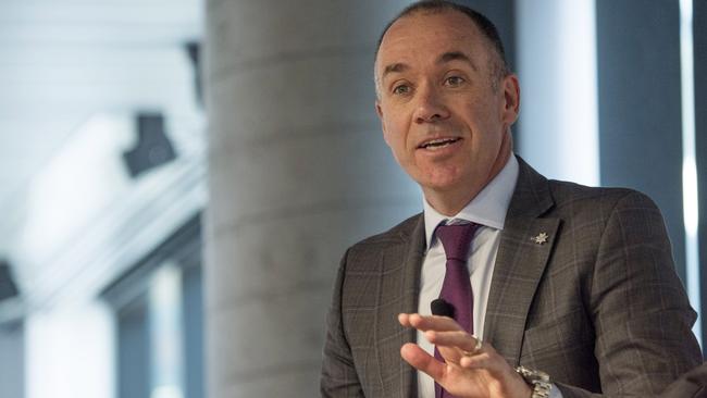 NAB CEO Andrew Thorburn addresses the Trans-Tasman Business Circle. Pic: Jesse Marlow.