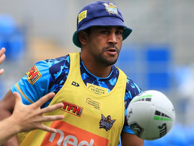 Tyrone Peachey and the Titans team train at CBus Stadium in Robina. Pics Adam Head