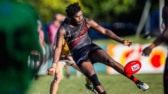 Anthony Munkara as St Mary's took on the Tiwi Bombers in the 2024-25 NTFL men's semi-final. Picture: Pema Tamang Pakhrin