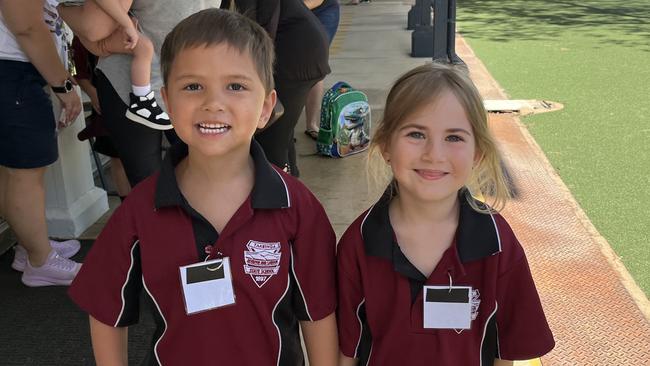 Luca Janphitsamitra and Evie Bundrock. Taabinga State School on January 28, 2025.