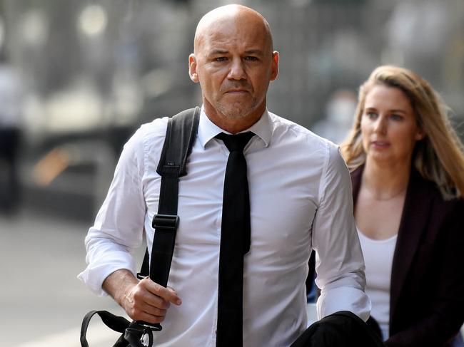 Former NSW Detective Gary Jubelin arrives at the Downing Centre Local Court in Sydney, Tuesday, February 4, 2020. (AAP Image/Bianca De Marchi) NO ARCHIVING