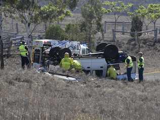 Police at the scene of the fatal crash at Southbrook. October 7, 2019