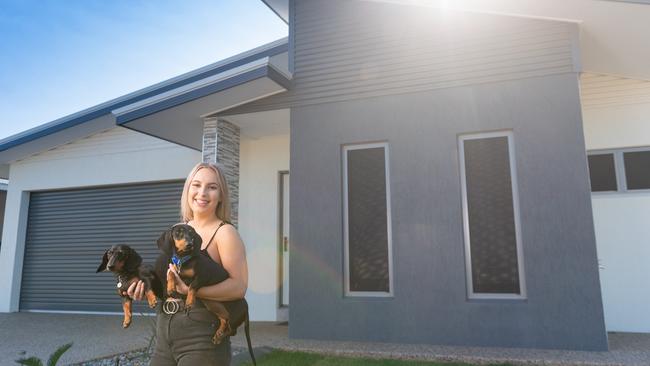 Kate Johnson was a beneficiary of the BuildBonus program, buying her first house in Zuccoli, Darwin at just 21. Picture: Che Chorley