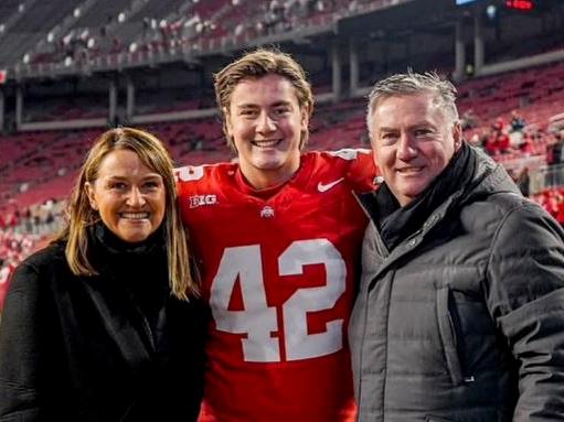 NETWORK SPECIAL.  MUST TALK WITH NETWORK PIC DESK BEFORE PUBLISHING.    EMBARGOED FOR SAT MAGAZINE  13TH OCT 24  Joe McGuire and his parents , Carla and Eddie McGuire .