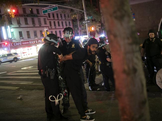 Thousands of demonstrators protesting the death of George Floyd defied the New York City curfew. Picture: AP