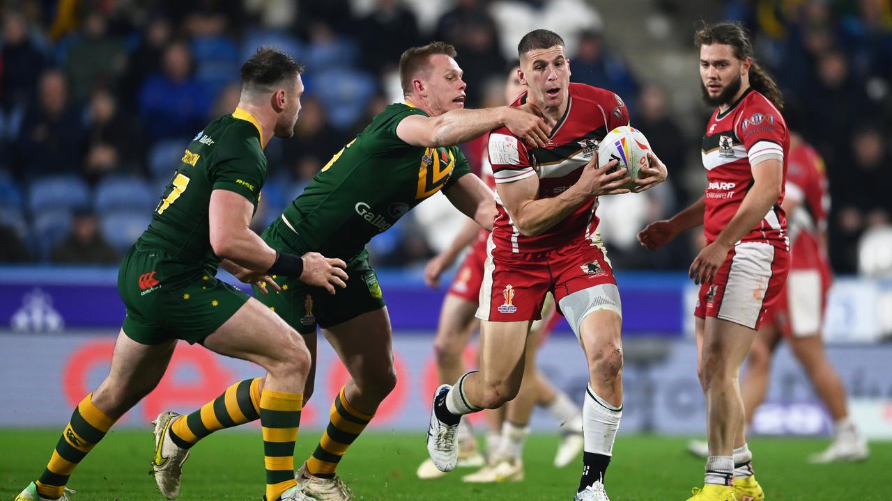 Doueihi starred for Lebanon at the 2022 Rugby League World Cup. Picture: Getty Images.