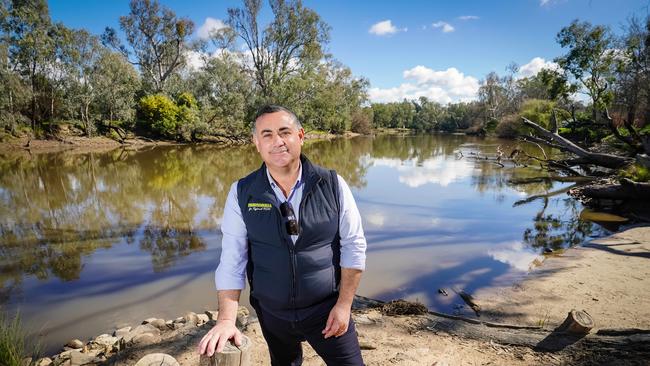 NSW Deputy Premier John Barilaro making an announcement on NSW border controls in Albury today at the Albury Border Check point in Wodonga. Picture: NCA NewsWire/Simon Dallinger