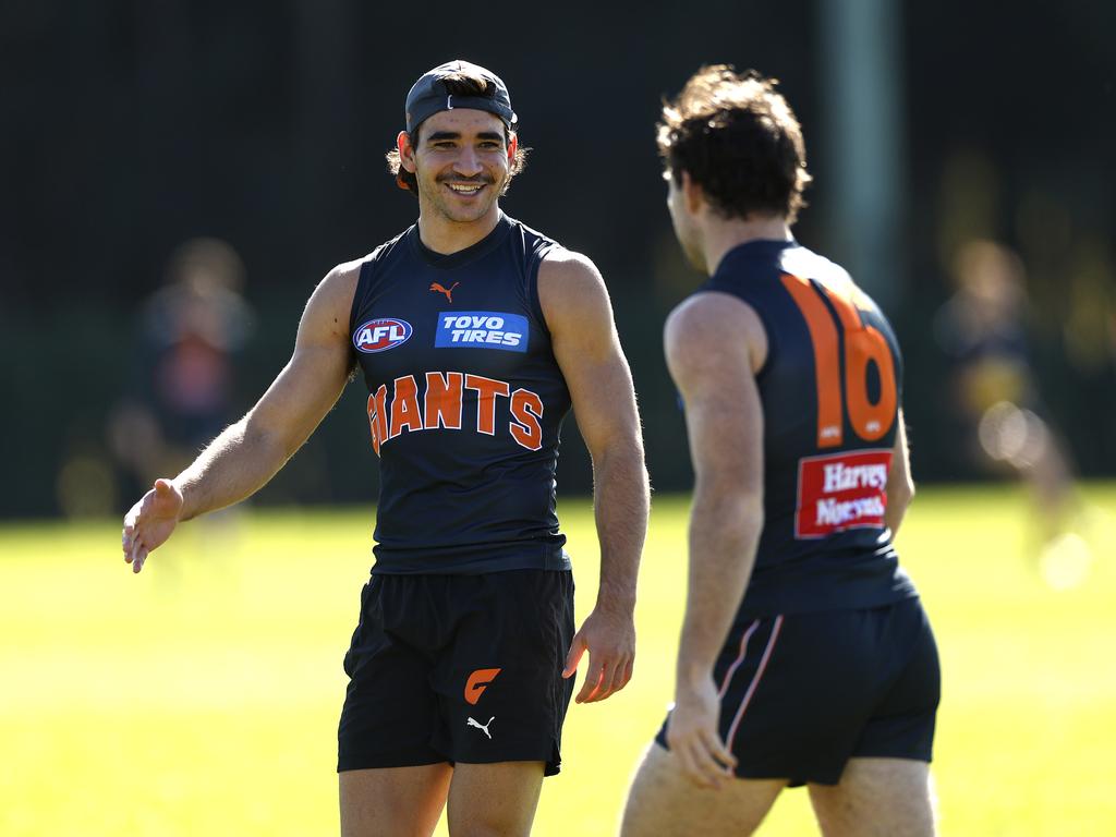 Sydney, Australia. 04th June, 2023. Toby Bedford of the GWS Giants gets  ready to kick the ball during the AFL Round 12 match between the GWS Giants  and the Richmond Tigers at