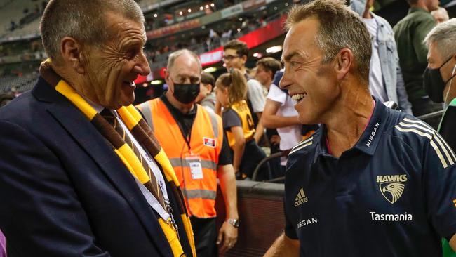 Jeff Kennett says the playing group was aware of a meeting between Alastair Clarkson and Sam Mitchell and it had nothing to do with a perceived fallout.