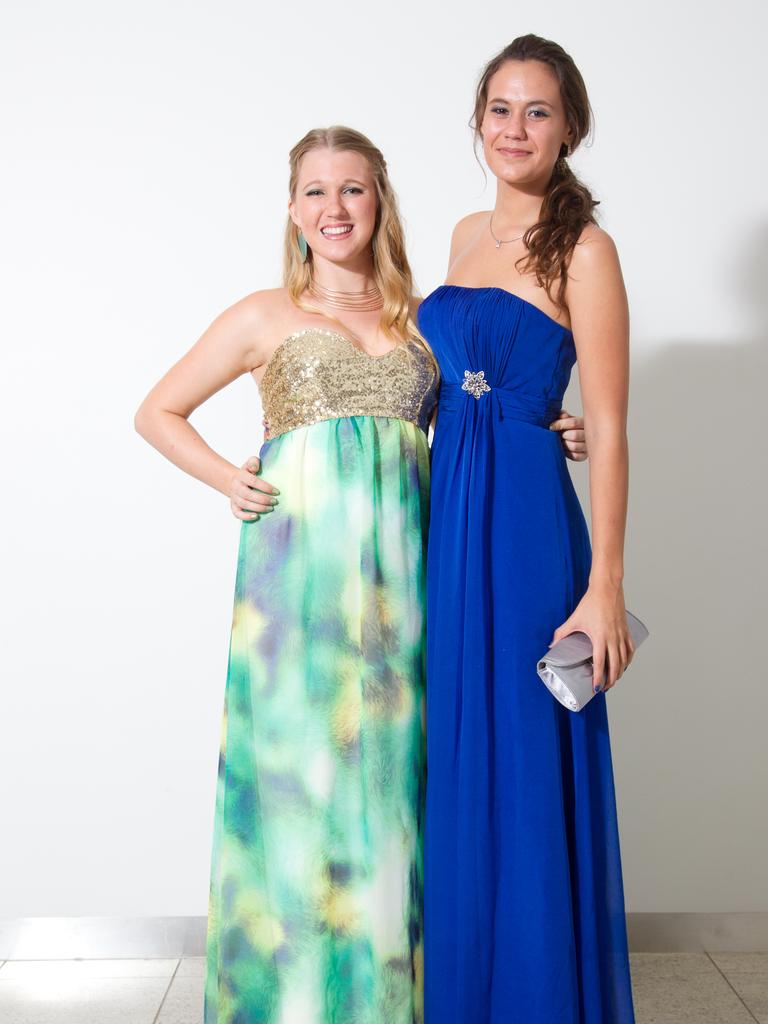 Rosie Ashburner and Renee Keshaw at the 2012 Kormilda College formal. Picture: SHANE EECEN / NT NEWS