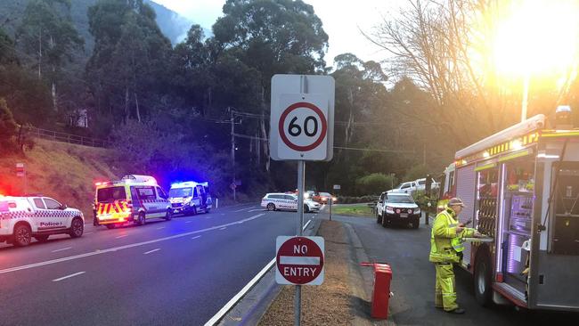 Firefighters took hours to put out a blaze at a historical Warburton holiday home. Picture: Warburton CFA