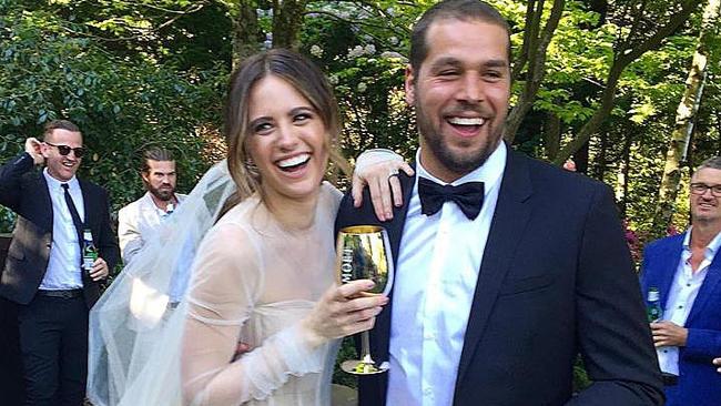 Jesinta and Buddy Franklin on their wedding day.