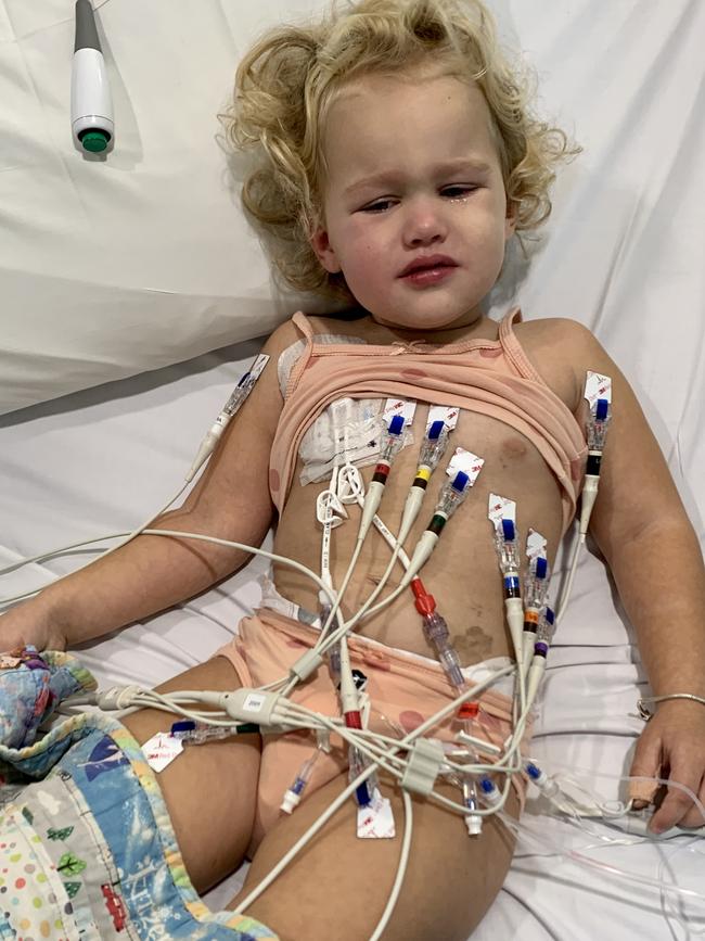 Little Lucy Galvin endured months of chemo. Picture: Supplied