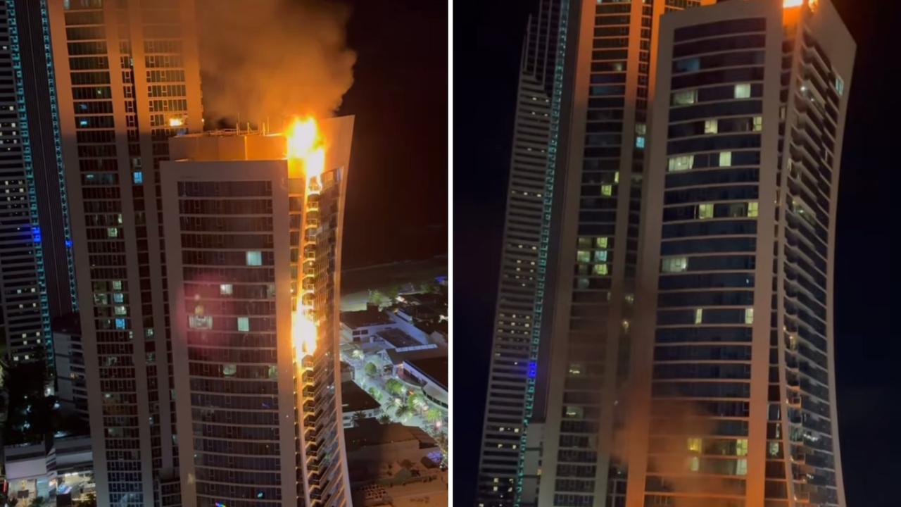 Fireball tumbles 120m as Gold Coast Hilton burns