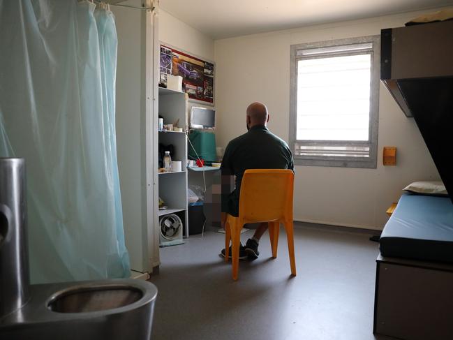 Prisoners in “gold cell “have access to luxuries such as TVs. Picture: Tim Hunter.