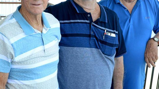 SKI MATES: Brian Richardson, Tom Lambert and Alf Kele met as members of the Rockhampton Waterski Club and remain friends 55 years later. Picture: Jann Houley