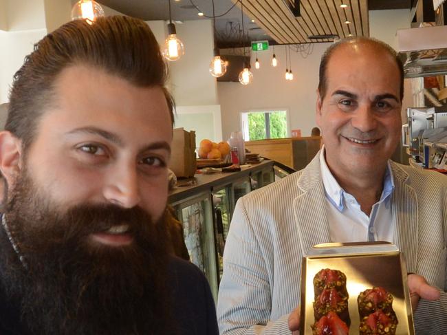 22.5.2014. Nicholas Cioffi, Solomon Farah, Francesco Cecere at their shop. Cotto Espresso at King William Road, Hyde Park. Photo: Sam Wundke