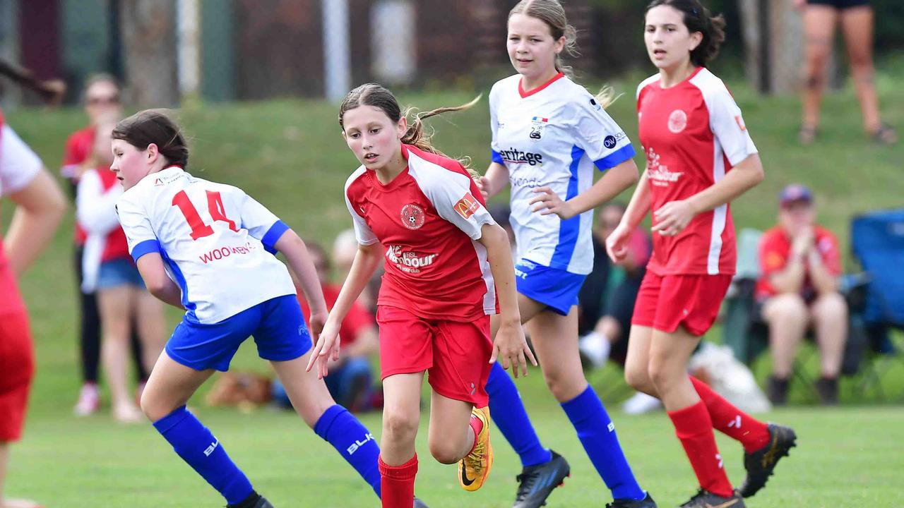 SOCCER: U 13 girls, Woombye V Nambour Yandina United. Picture: Patrick Woods.