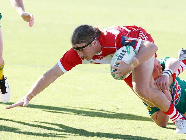 Ryan Foran pictured playing for Palm Beach Currumbin in the Phil Hall Cup. Picture: Liam Kidston