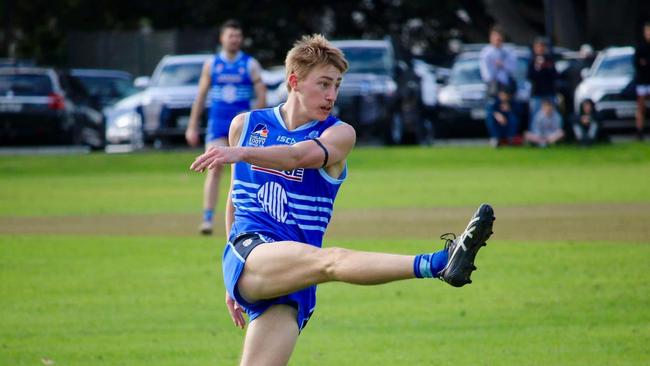 Sacred Heart OC star Clayton Symonds has been a threat through the middle and in front of goal. Picture: SHOC Football Club