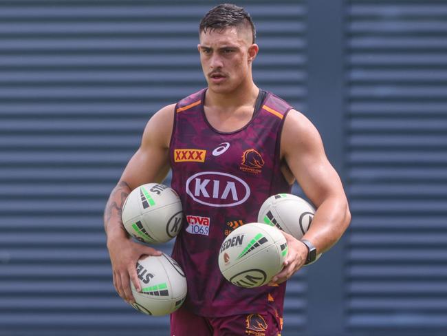 Kotoni Staggs has pledged his allegiance to the Broncos. Picture: Peter Wallis