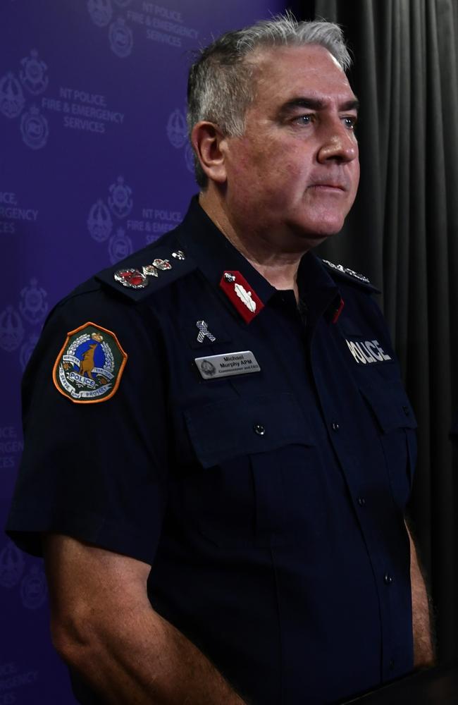 NT Police Commissioner Michael Murphy and Detective Senior Sergeant Brendan Lindner confirm four children are suspected to have been killed in the Pine Creek fatal crash from Friday September 29.