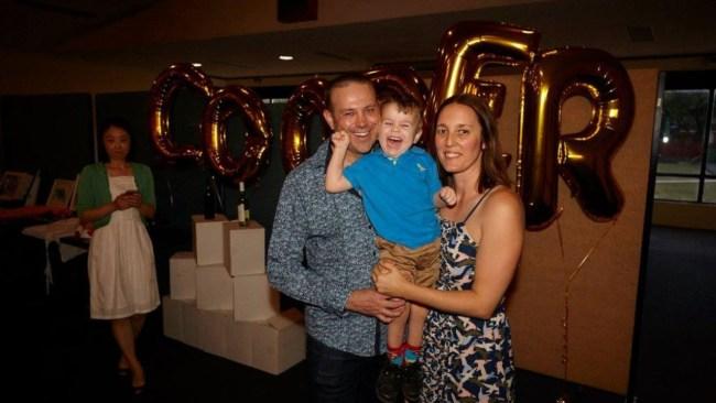 Kyrsten and David with Cooper shortly after his diagnosis. Picture: Facebook