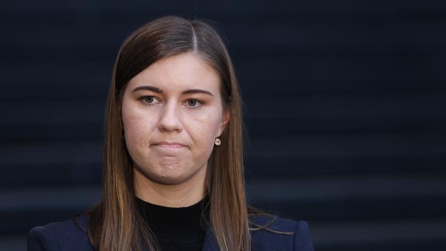 Ms Higgins was named in the report alongside Grace Tame and Chanel Contos as a driving force in sparking a national conversation about consent. Picture: NCA NewsWire / Damian Shaw