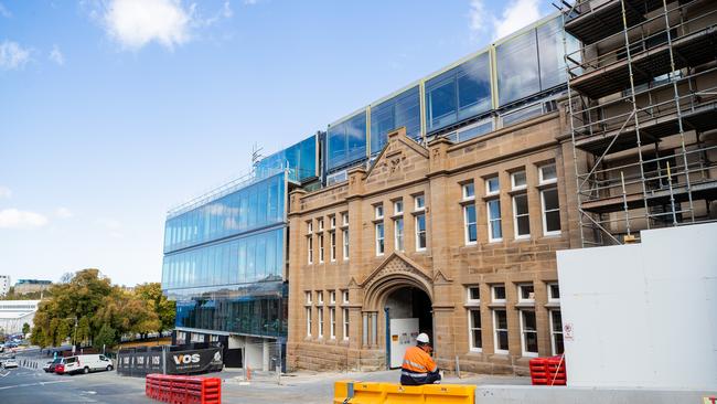 The new Marriott Hotel under construction at Parliament Square, Hobart. Picture: RICHARD JUPE