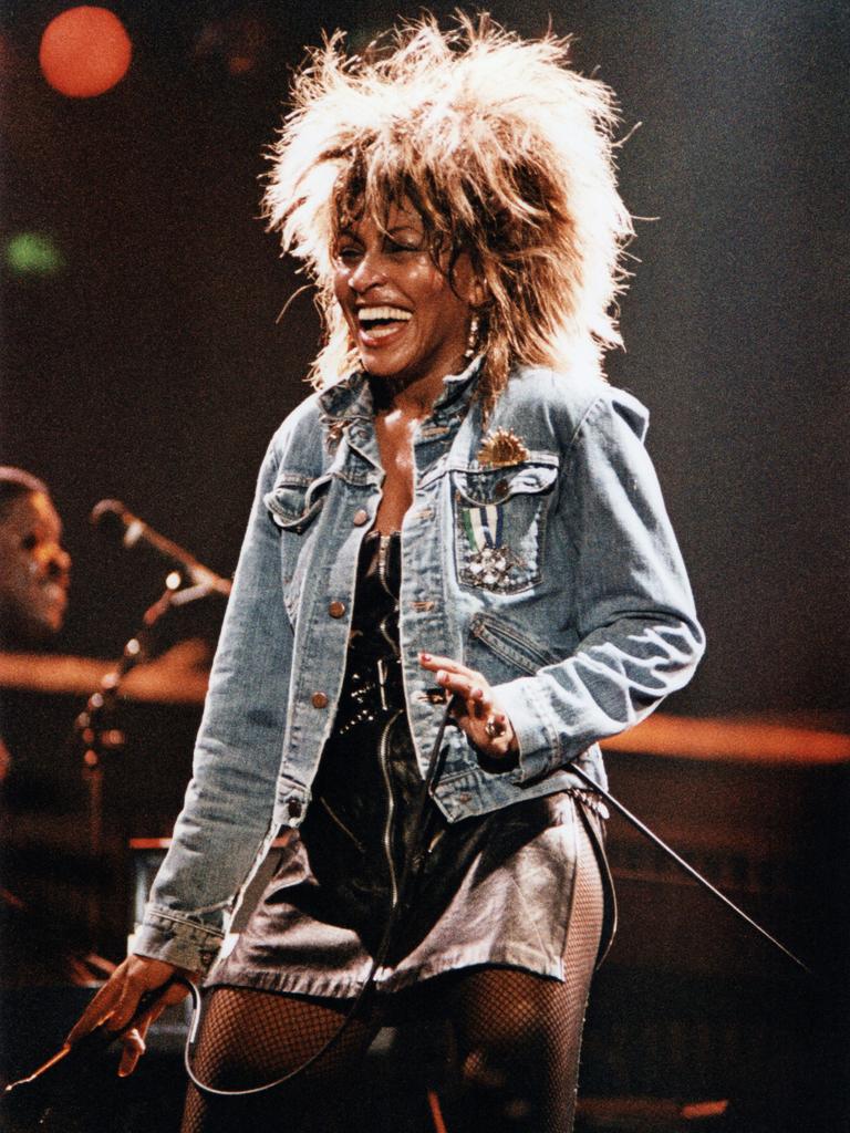 Tina Turner performs on stage at Wembley Arena during her 'Private Dancer' tour, on March 14th, 1985 in London, England. (Photo by Pete Still/Redferns)