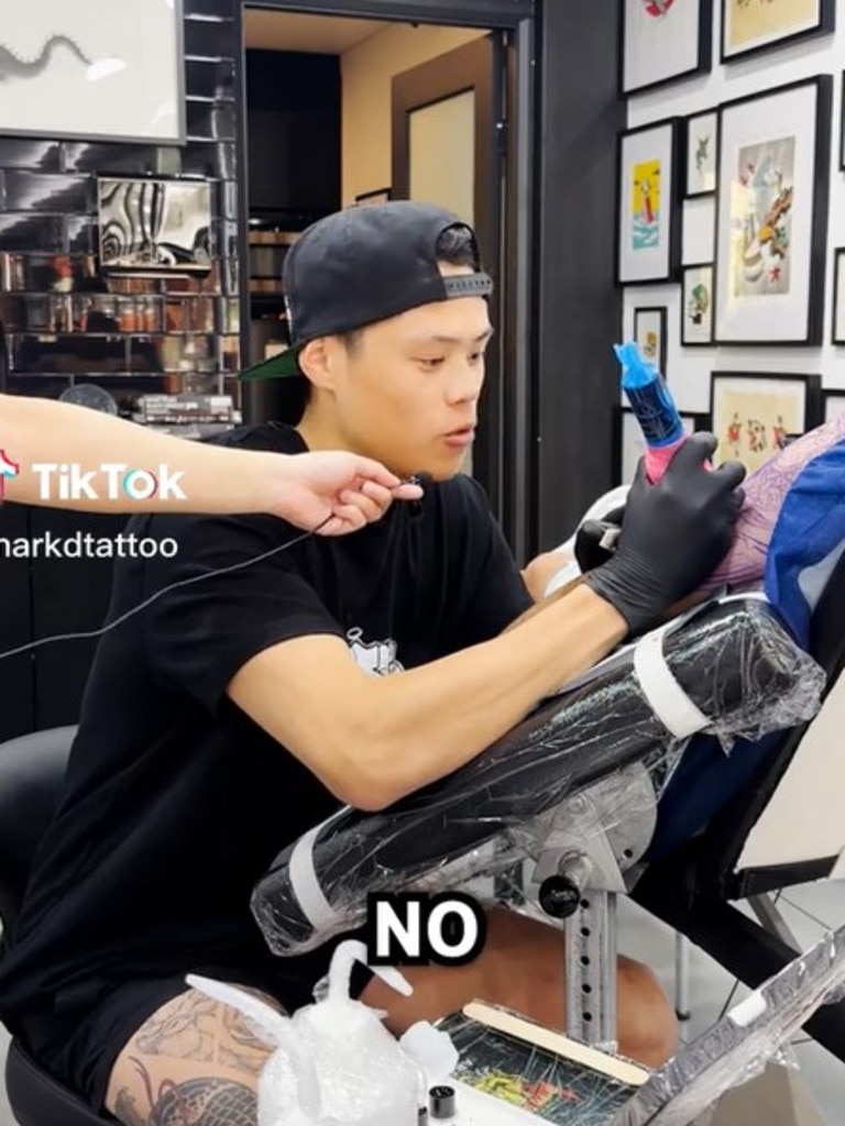 All revealed it was better to be unshaven. Picture: TikTok/Markd Tattoo