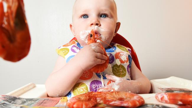 Beth Smith, 1, is confused by Seafood on Cullen's threats to impose a defilement fee on parents whose kids make a mess.