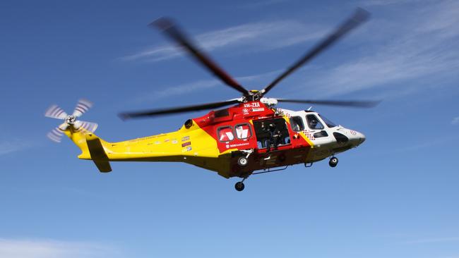 Westpac Lifesaver Rescue Helicopter was tasked to fly a man aged 87 to Gold Coast University Hospital after a head on crash at Teven in November. Picture: Alison Paterson