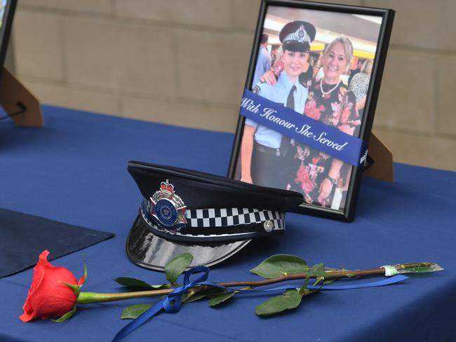 Memorial police service for Constable Matthew Arnold and Constable Rachel McCrow at Townsville Police Station. Picture: Evan Morgan