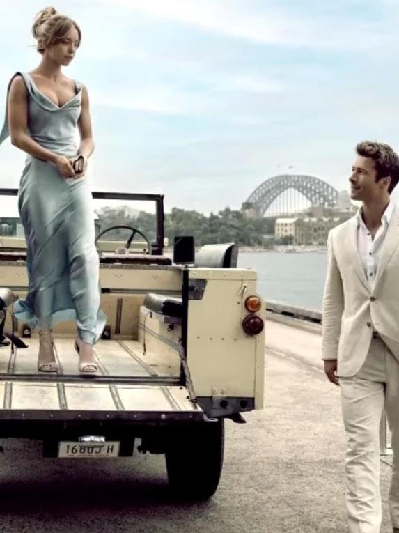 Sydney Sweeney and Glen Powell in Anyone But You.