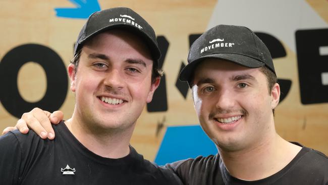 Two mates from Bounce in Grovedale, Arden Cunneen and Sam Nicopoulos, are raising money for Movember and are on a mission to end the stigma around men's mental health. Picture: Mark Wilson