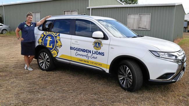 WELCOME SUPPORT: Biggenden Lions Community Care co-ordinator Leesa Sharps with the group's new car thanks to a grant. Picture: Erica Murree