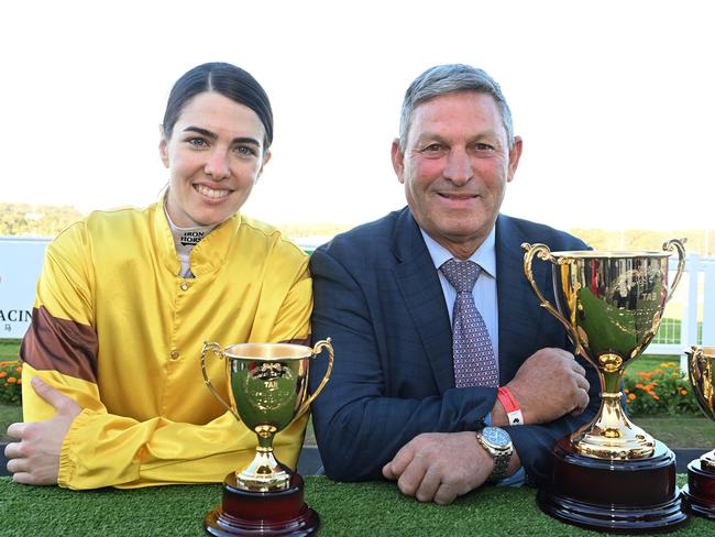 Angela Jones and Tony Sears after Red Wave's Ipswich Cup heroics Picture: Grant Peters