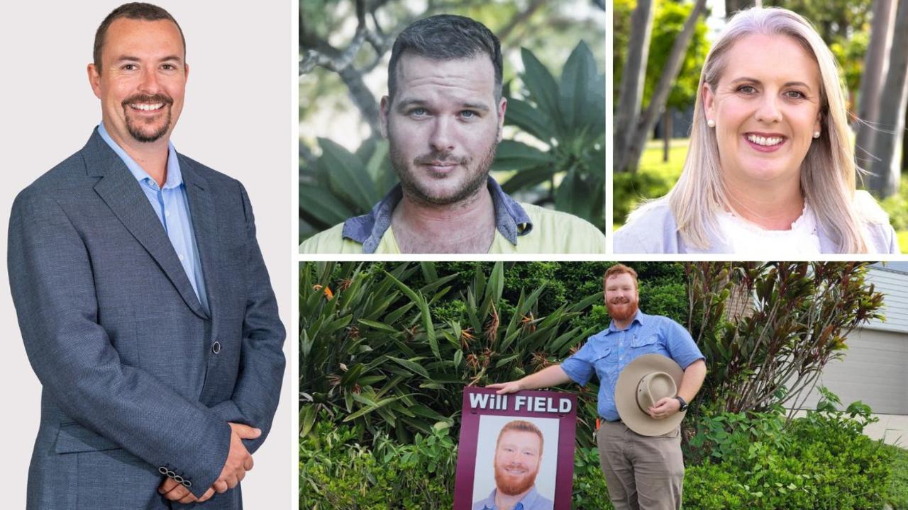 Rockhampton Regional Council division 7 candidates: David Bond, Jamie Scott, Marika Taylor and Will Field.