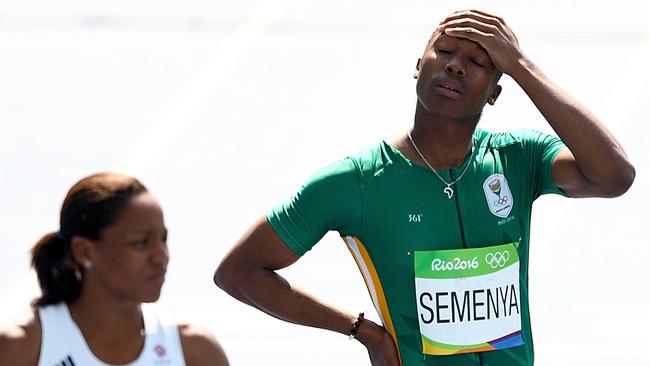 Caster Semenya during the heats of the 800m in Rio.  (Photo by Ian Walton/Getty Images)