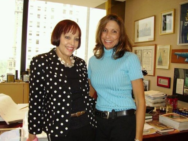 A photo of Meredith McIver (left) in her office in Trump Tower, Manhattan.