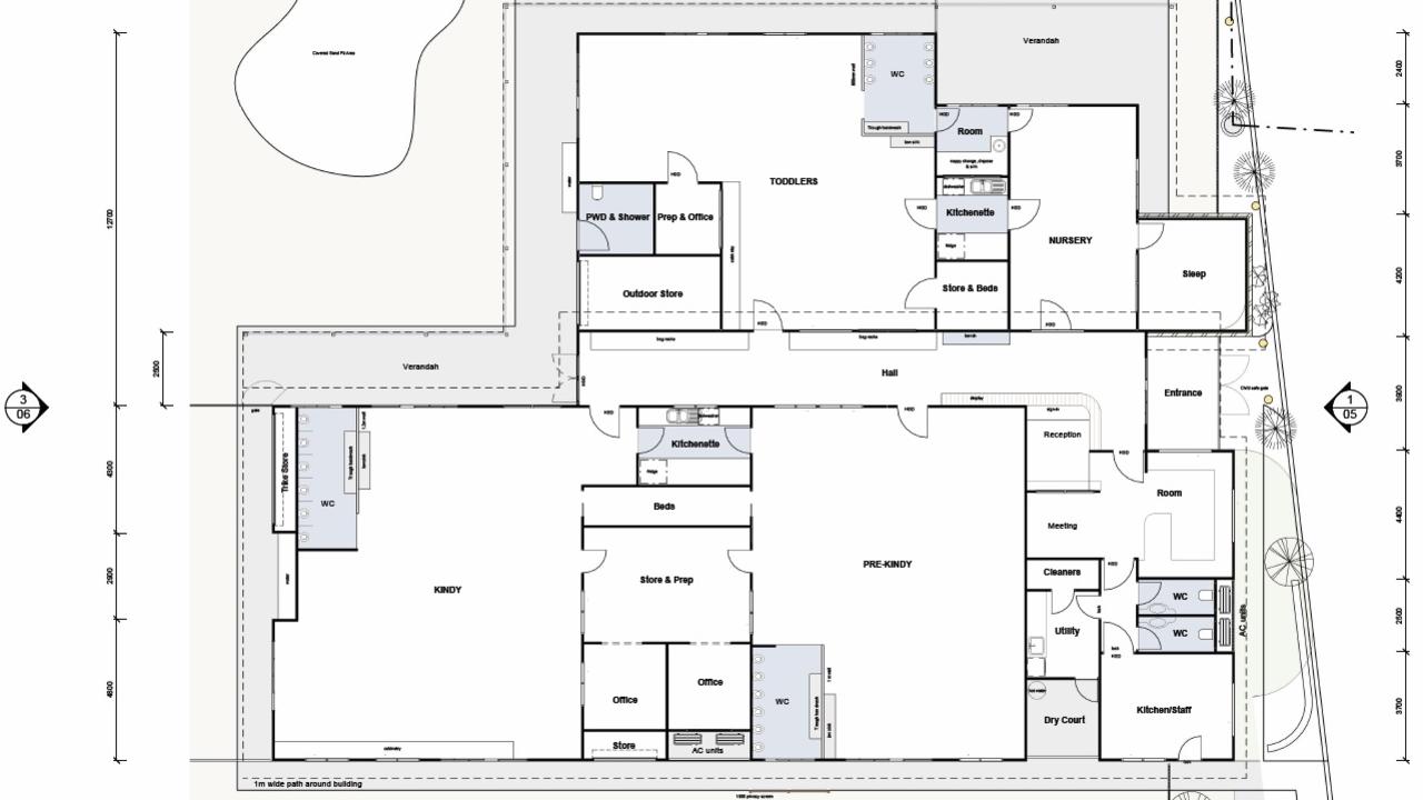 Plans for a proposed new childcare centre to be built at Park Avenue.