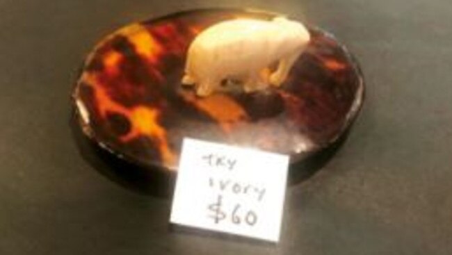 An ivory product at an Adelaide antiques store. Picture: IFAW