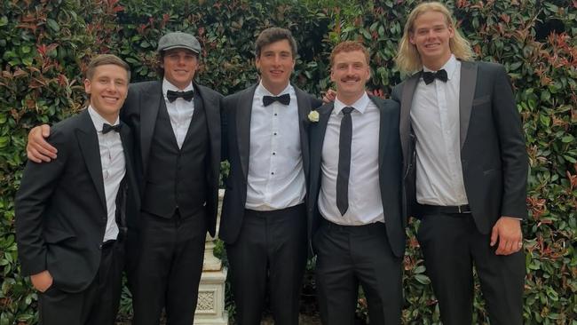 There were multiple Blues players in attendance at the wedding.