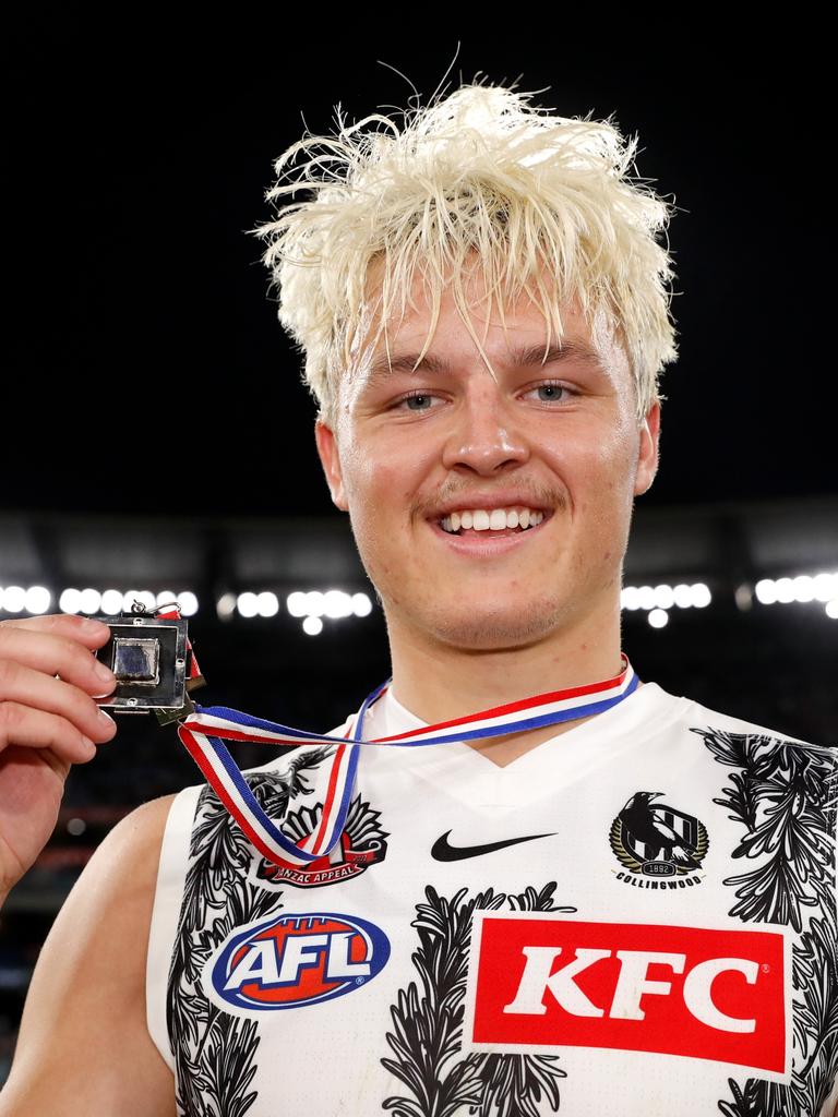 He won the Anzac Day medal in just his 10th game. Picture: Dylan Burns/AFL Photos