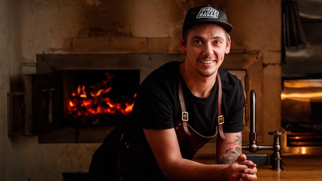 Jake Kellie at fire-powered arkhe restaurant. Picture: Matt Turner