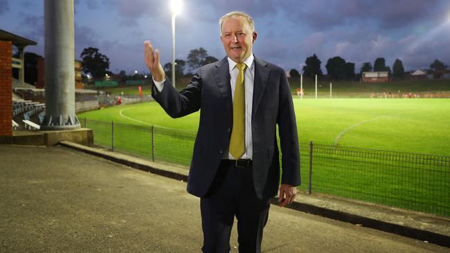 Anthony Albanese at Henson Park Oval in Marrickville to discuss the Labor Party leadership. Picture: John Feder