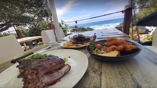 Seafood, beef, and fresh salads are all part of the menu at the Straddie hotel.